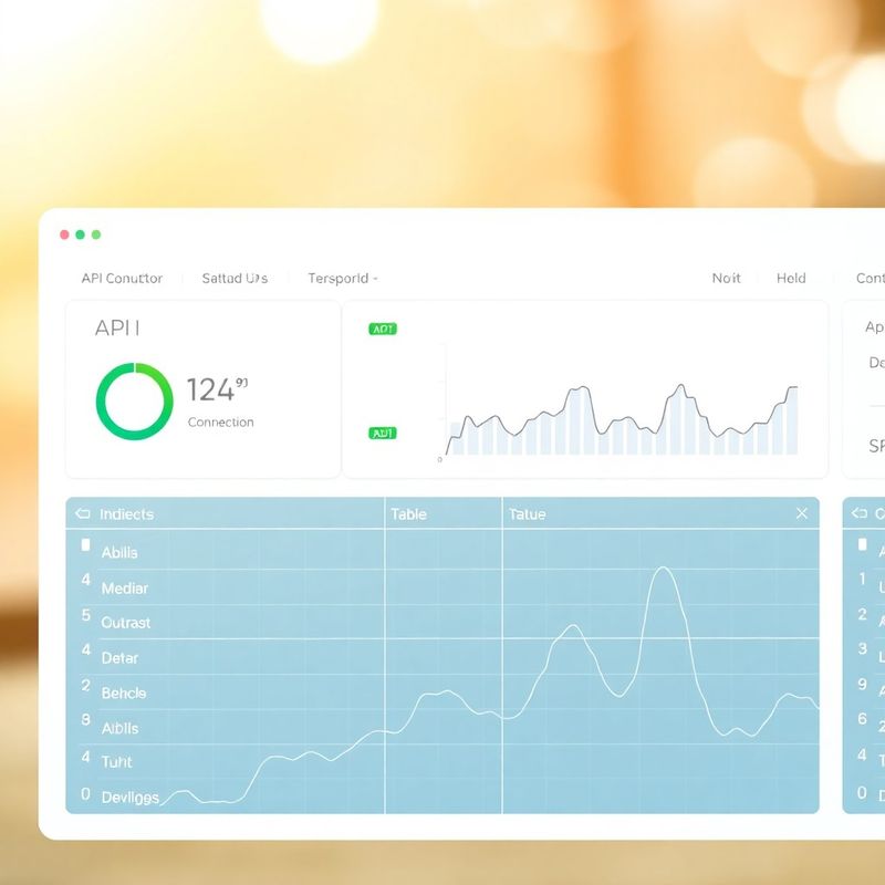 API connection status panel with green and azure indicators