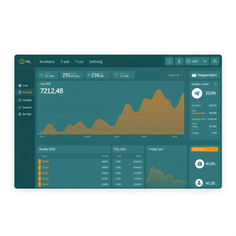 Full-screen algorithmic trading monitoring dashboard
