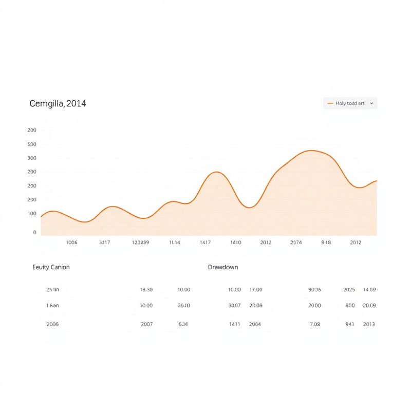 Multi-year equity curve dashboard with drawdown shading